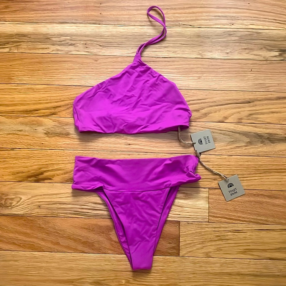 NWT FREE PEOPLE x TOAST SWIM Signature Apex 2piece bikini set Top and Bottom